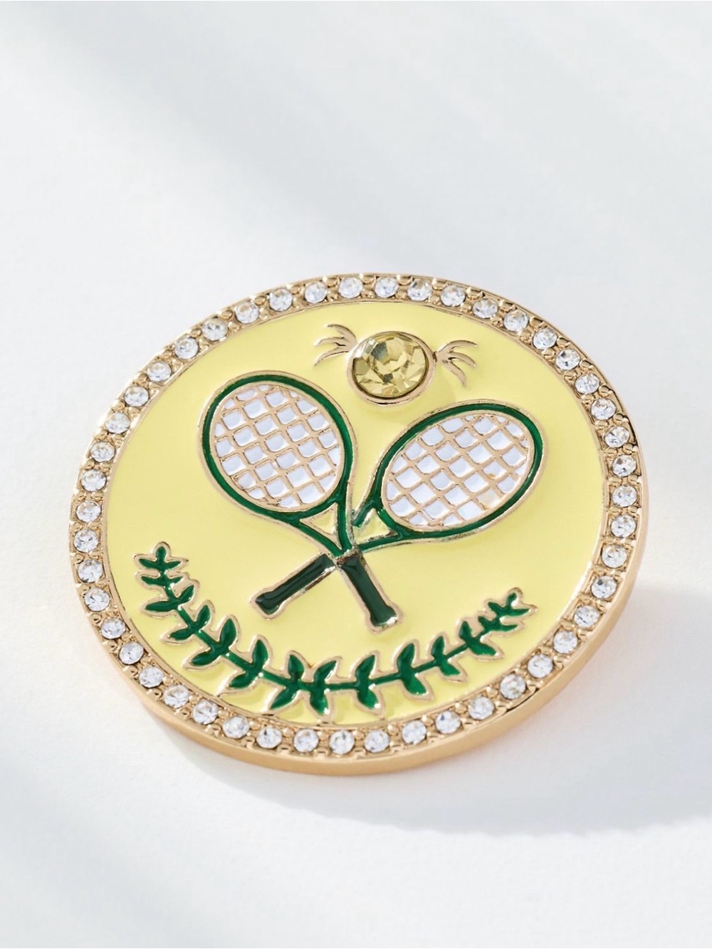 Anthropology enamel icon tennis  brooch